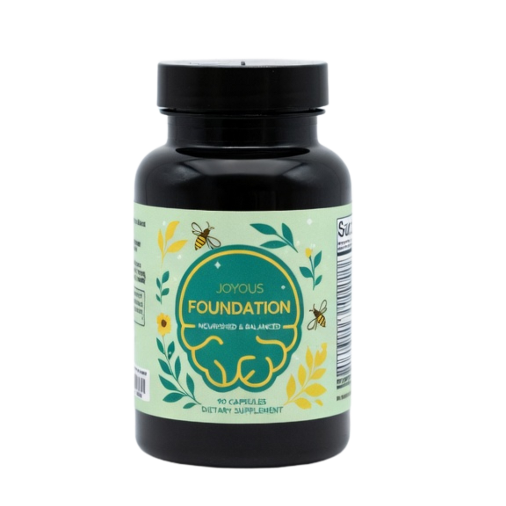Joyous Foundation daily wellness supplement bottle — comprehensive nutritional support