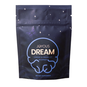 Joyous Dream sleep supplement bottle — herbal formula for deep, restorative rest
