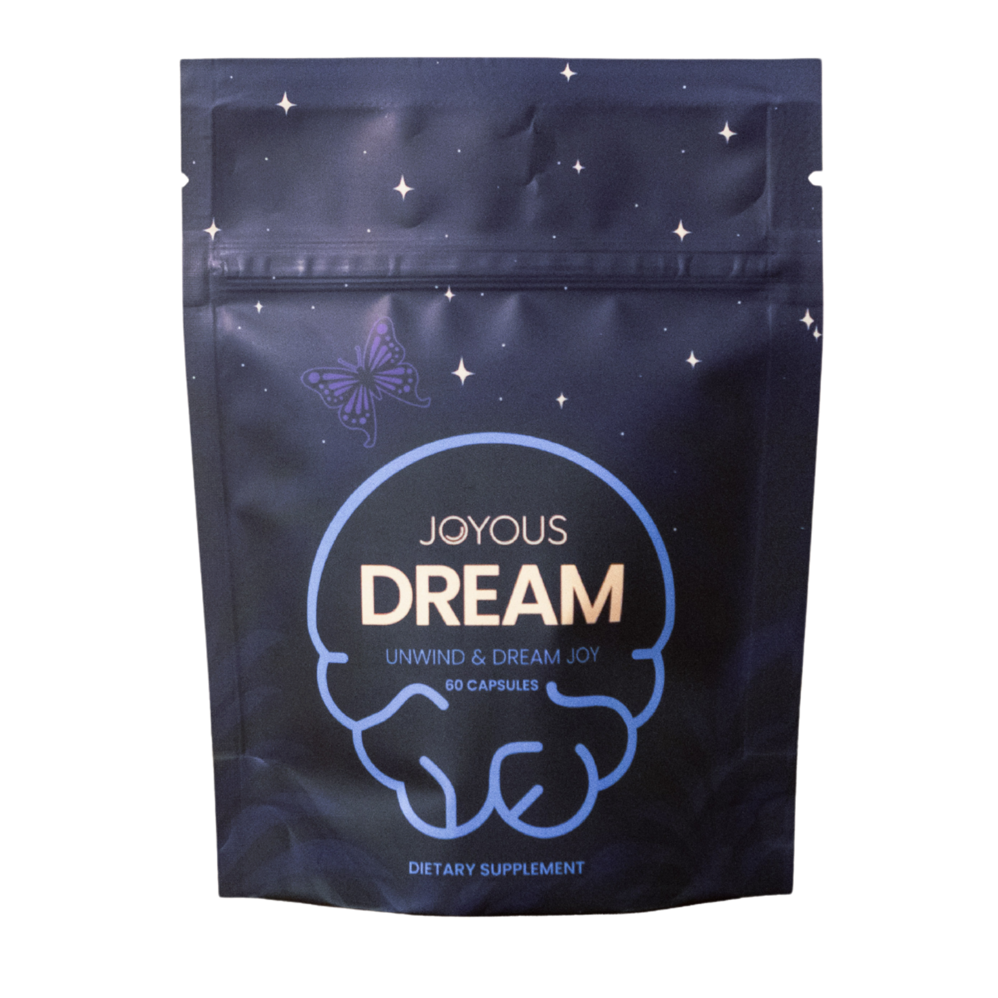 Joyous Dream sleep supplement bottle — herbal formula for deep, restorative rest