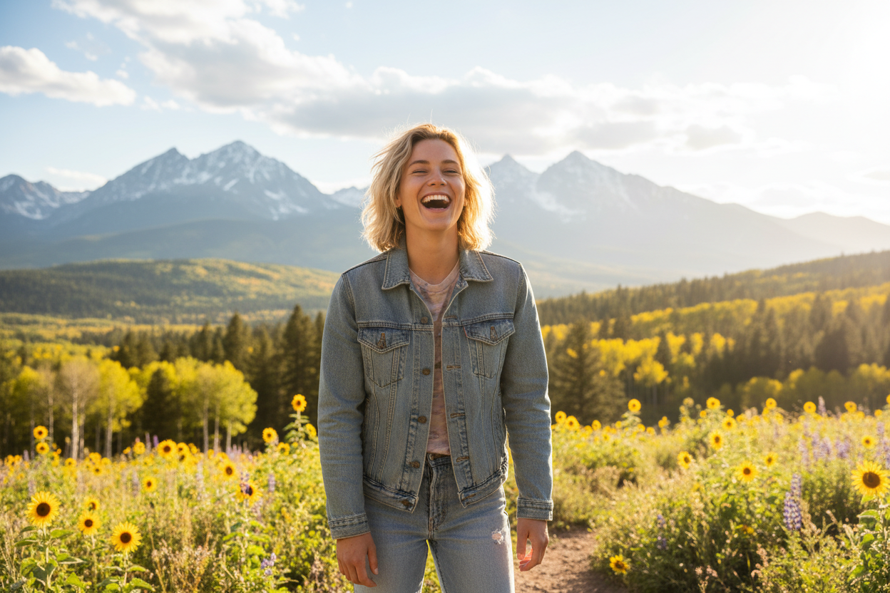 cute blonde from colorado lauging 