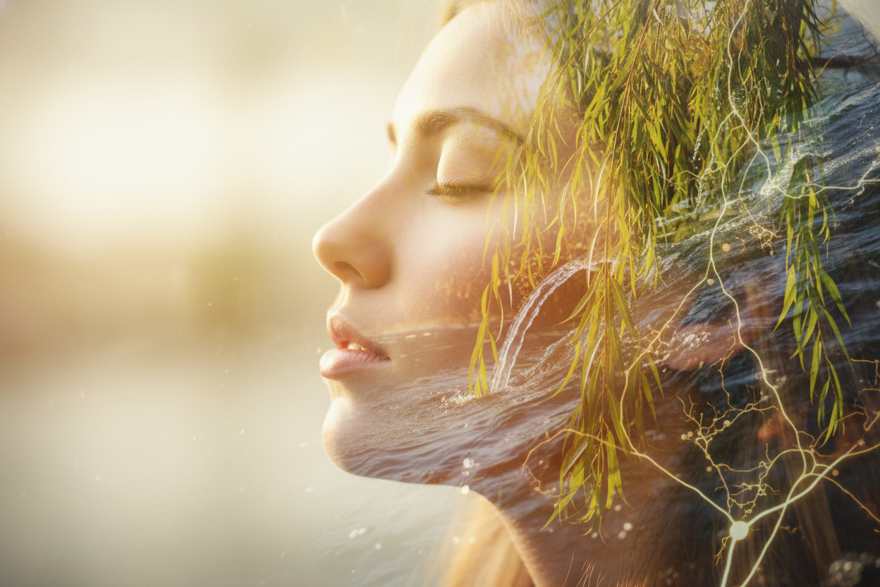Visual: Person exhaling calmly in soft light, double exposure of brain or nature textures behind.

Mood: Personal and emotionally engaging.

Why it works: Tells the story of how balance feels, not just what it is.